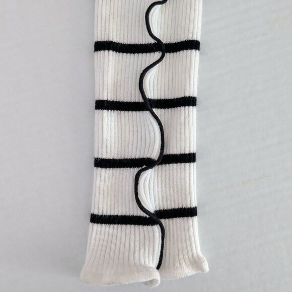 T TAHARI Women's Lightweight Long Sleeve Knit Sweater Top Size S White Black - Picture 5 of 8